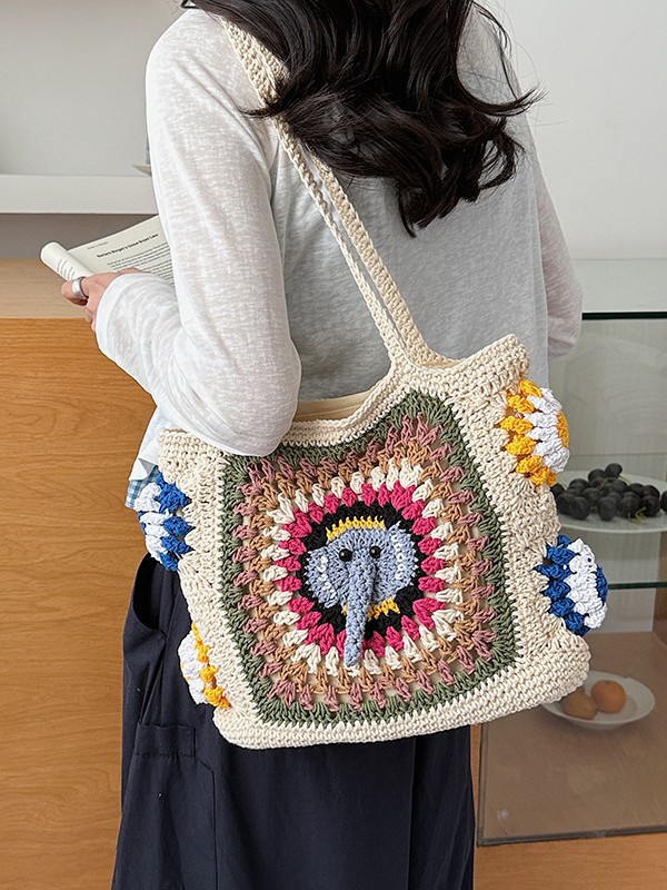 Bolsas de tejido transfronterizas para mujeres 2026 verano nuevo balneario vacaciones bolsa de playa de viaje simple bolsa de mano
