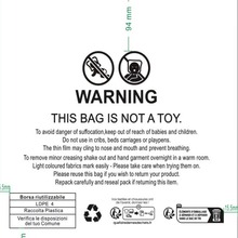 服装包装袋拉链袋TEMU新版新款印刷跨境电商警告语标志