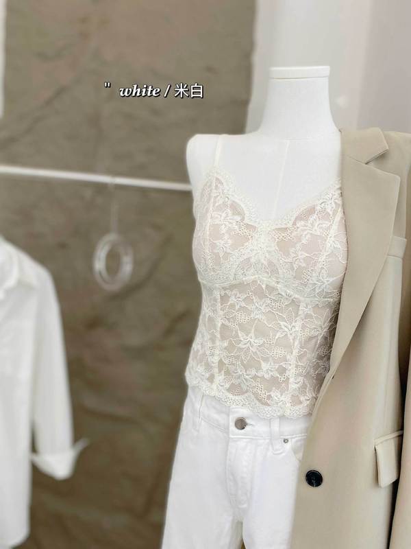 6099吊带 蕾丝美背吊带背心女外穿内搭背心文胸一体式 法式内衣|undefined