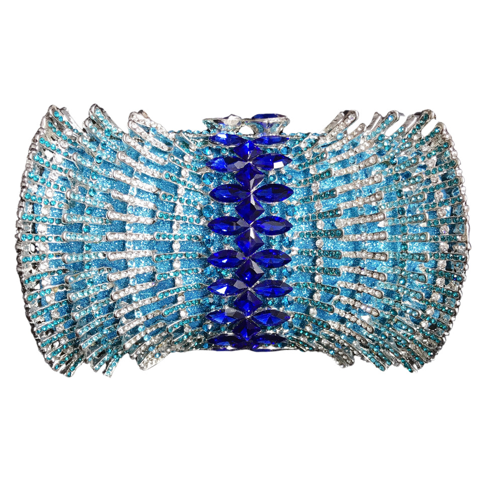 Oriente Medio África Sudeste Asiático damas cristal diamantes bolso de cena bolso de hombro aleación material galvanizado duro