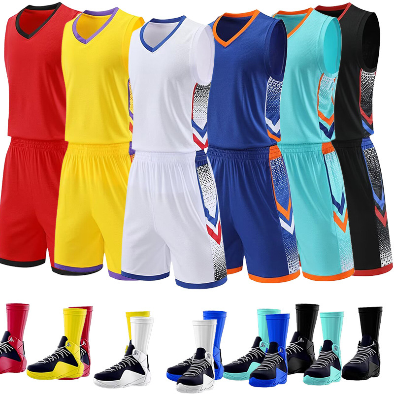 New Basketball uniform suit men's summer Jersey printing training vest children's team uniform adult sports jersey wholesale women