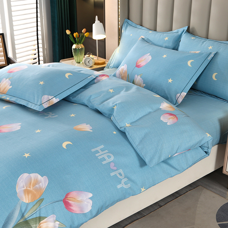 Algodón grueso molido cuatro piezas de sábanas cubiertas de ropa de cama de grado madre y bebé cuatro temporadas de tres piezas de algodón