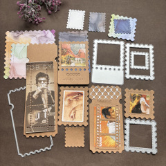 手描き切手チケット根金型炭素鋼テンプレートscrapbook紙芸エンボス手帳タイルアルバムdiy