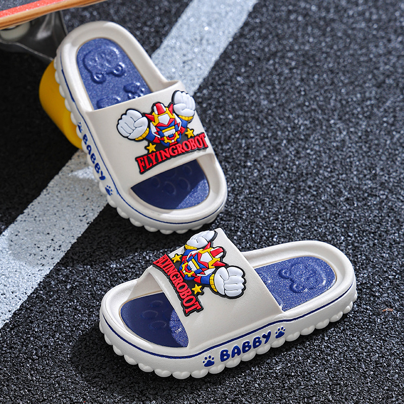 Robot Kidsren's Slippers Boys Summer Home Indoor Boys and Girls Bath Non-Slip Kidsren's Baby Slippers