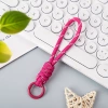Rose red white dot diamond knot lanyard (with hanging loop)