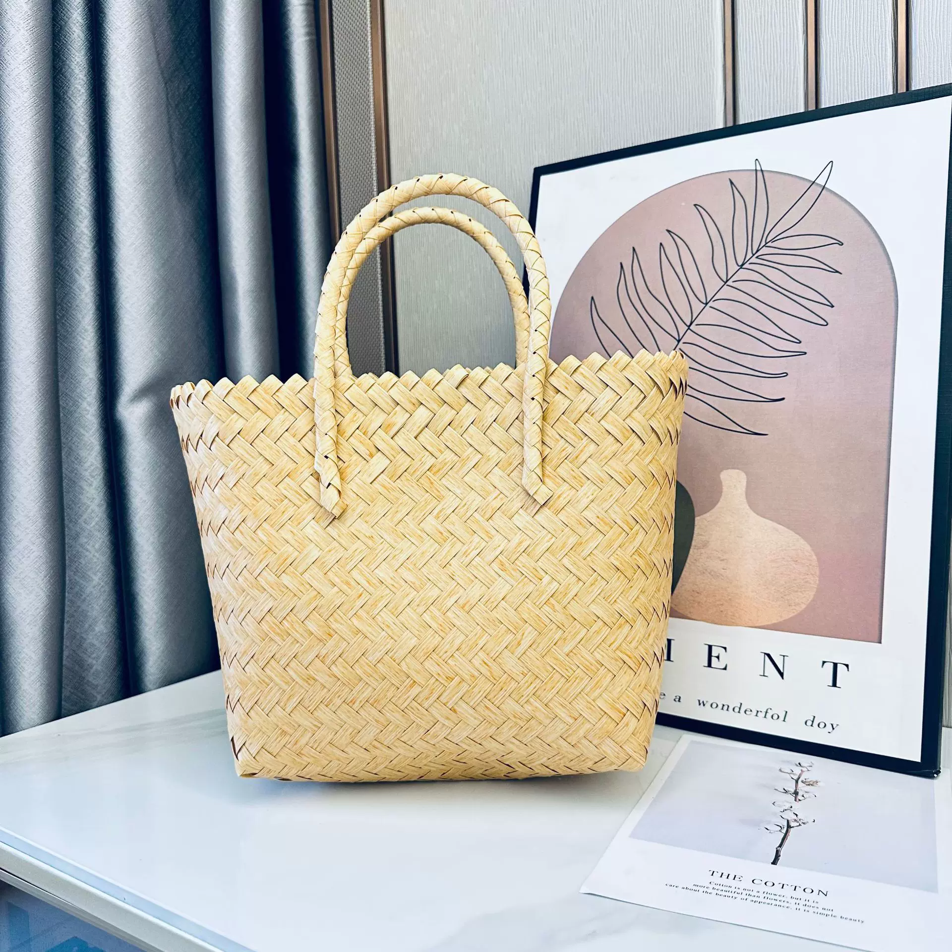 新材料手工编织包女包手提篮子包藤编包草编包礼品婚庆伴手礼包包