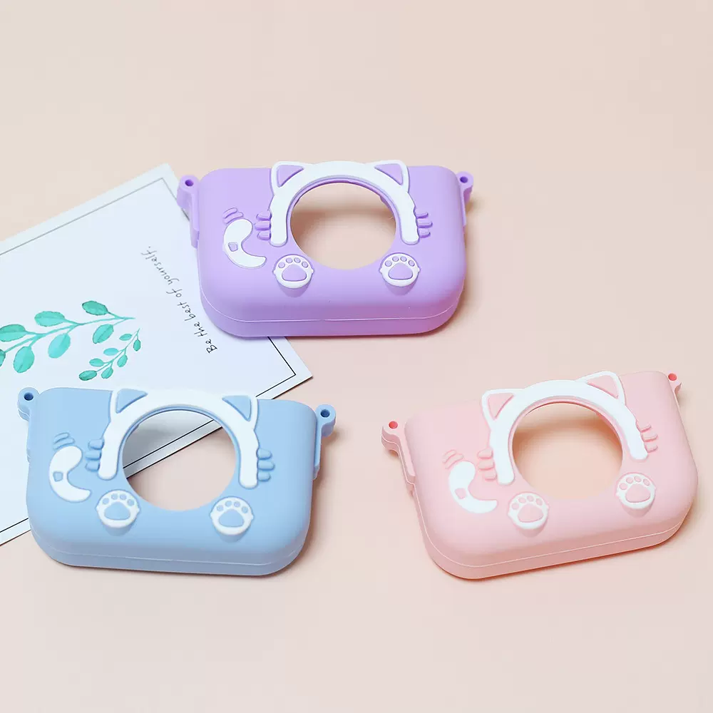 儿童玩具照相机防摔软壳拍照小型拍立得男女孩可爱卡通硅胶保护套