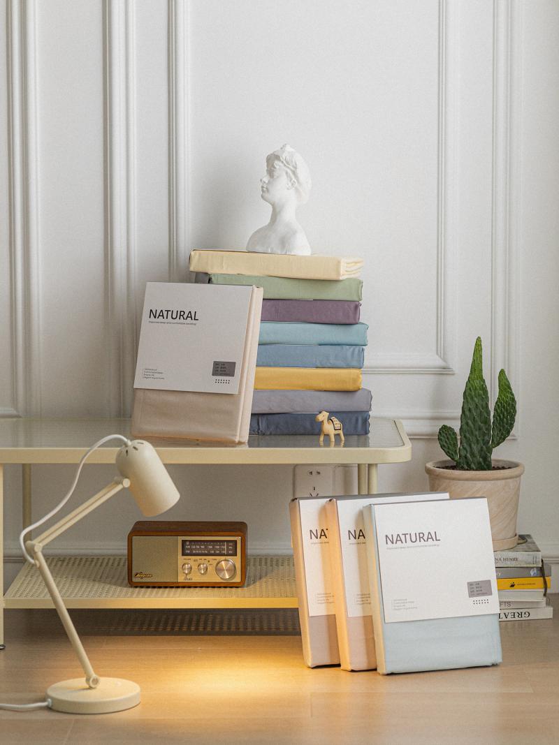 2F100 pieces of pure cotton satin long-staple cotton bed sheet, minimalist solid color all-cotton bed skirt single piece protector, mattress cover