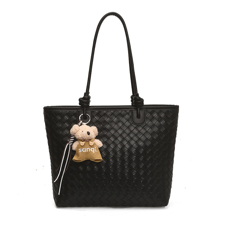 Bolso de patrón tejido de gran capacidad Bolso de hombro de cercanías de moda transfronteriza para mujer Bolso de tote de todo fósforo casual de alta gama