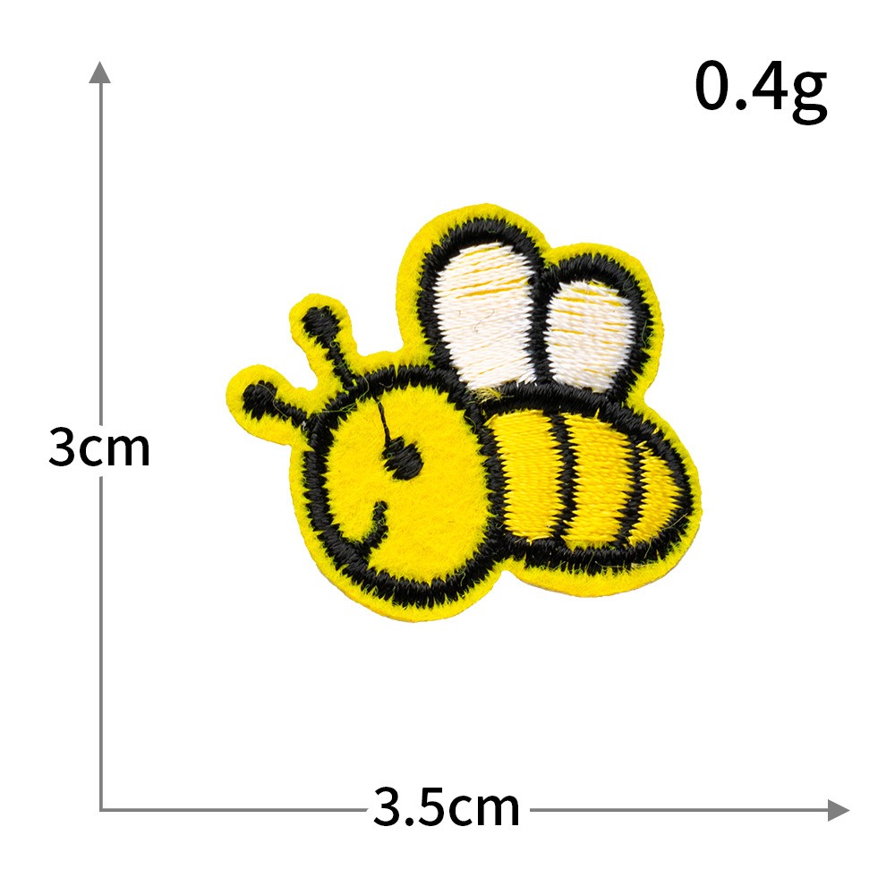Bordado por computadora de tamaño pequeño, abeja, mariposa, pez, velero, bordado, pegatinas de tela, ropa sin costura, parches rotos, accesorios de ropa