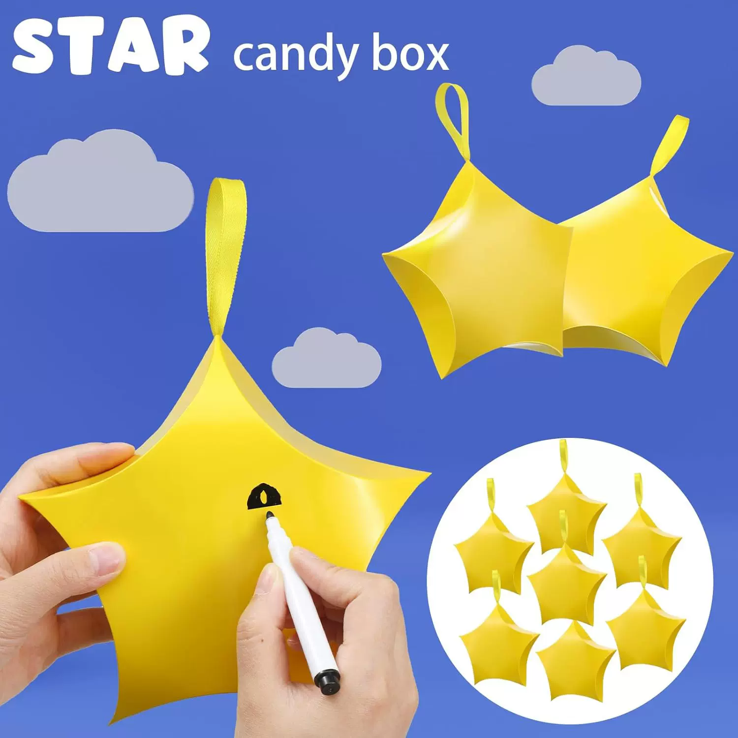 跨境通用礼物盒糖果盒游戏主题派对装饰星星五角星盒创意礼物盒