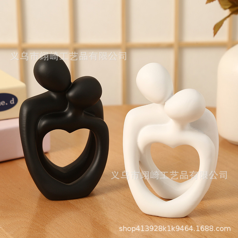 クロスボーダーアマゾンの同じアート抽象彫刻装飾品寝室の装飾カップルハグ彫刻デスクトップ樹脂製品|undefined