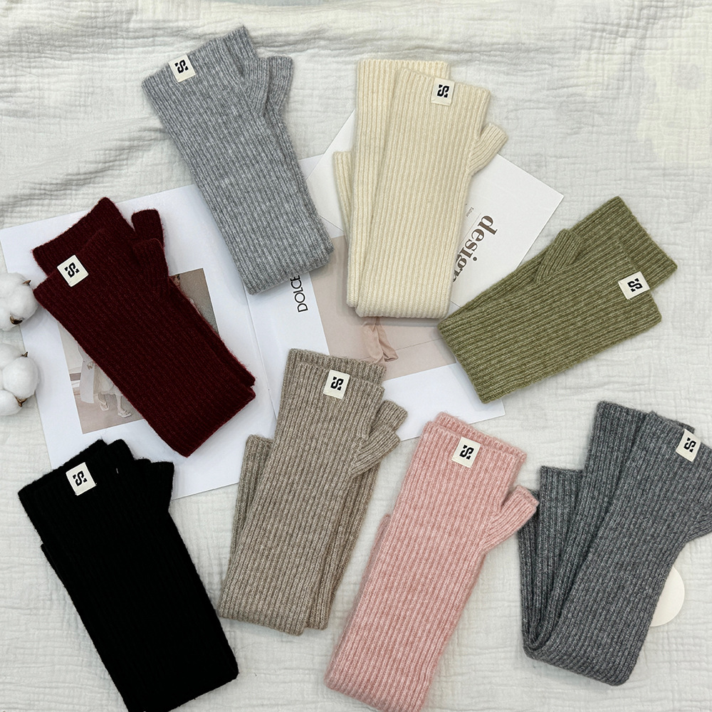 Nuevo estilo coreano largo dedos de mano de color sólido otoño y invierno para viajar en bicicleta guantes de moda calientes a prueba de frío
