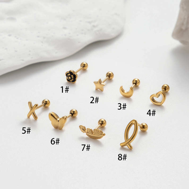 Herren Ohrstecker Aus Edelstahl, Minimalistischer Ohrschmuck_voghion.com