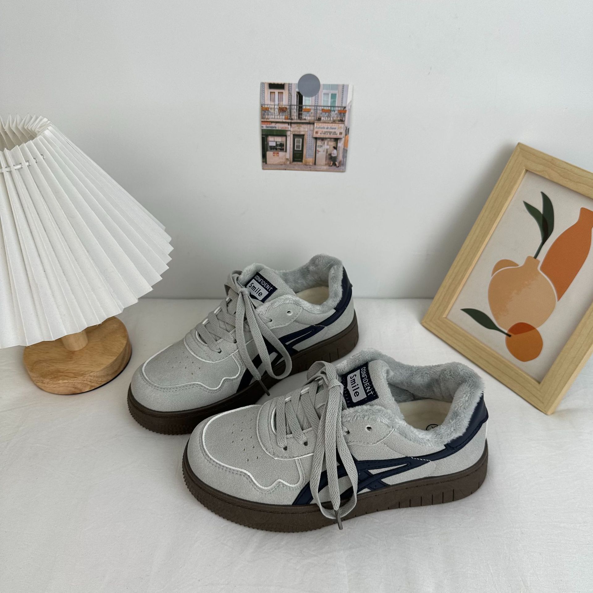 Yuanbo 2025 invierno nuevos zapatos de algodón ropa exterior de mujer más zapatillas de terciopelo versión coreana de zapatos de mujer cálidos casuales de todo fósforo image 4