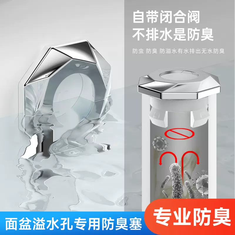 陶瓷洗脸盆溢水口装饰盖防臭塞洗手面盆脸池台盆溢水孔堵头配件