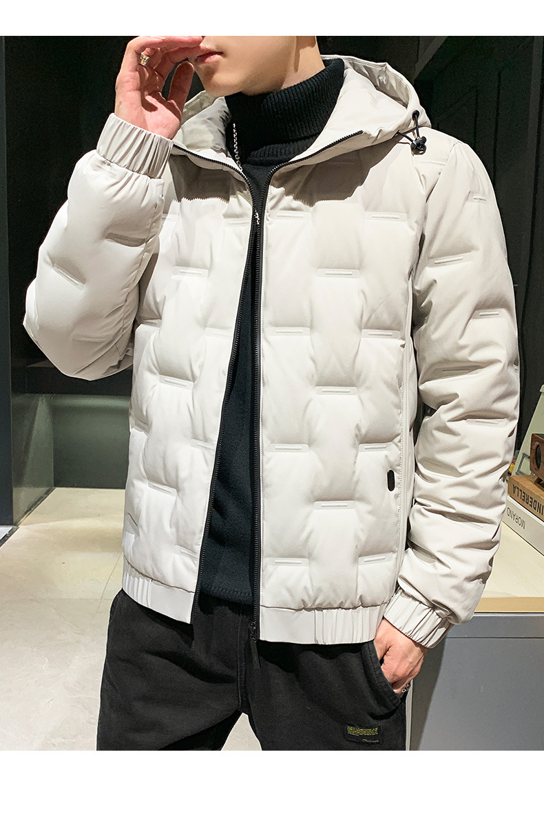 Men's Clothing white duck Silk cotton winter thickened trendy brand hooded Silk cotton jacket men's short loose winter jacket_voghion.com