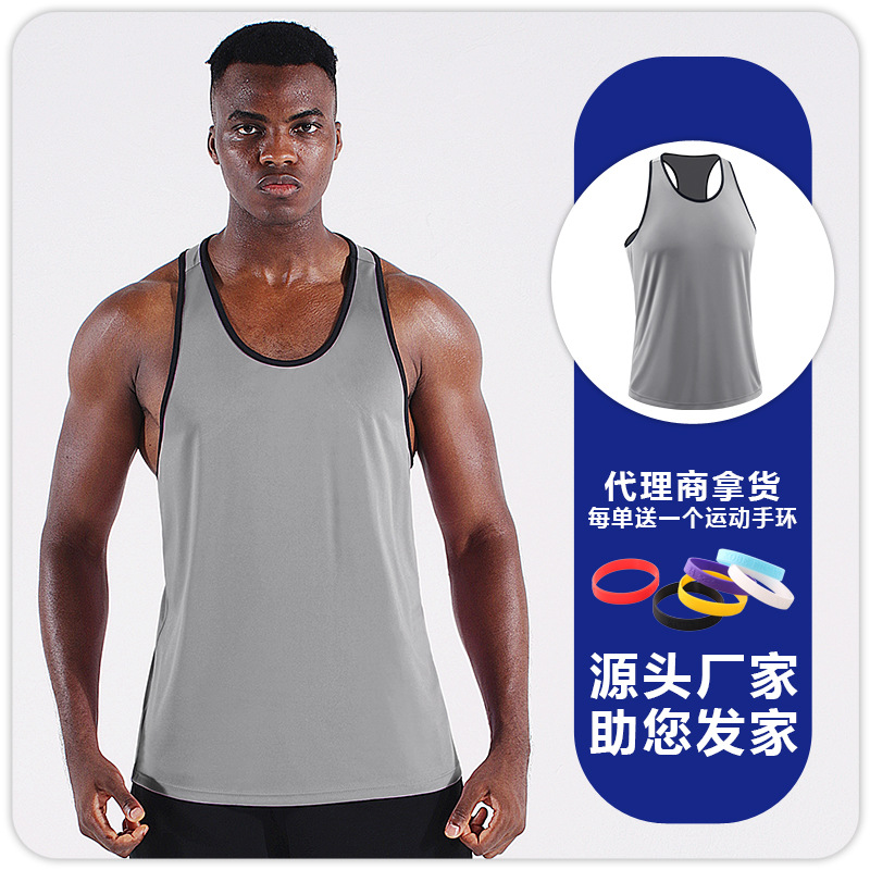 Chaleco deportivo de secado rápido para hombres de verano Delgado entrenamiento de baloncesto más tamaño chaleco maratón flojo fitness top
