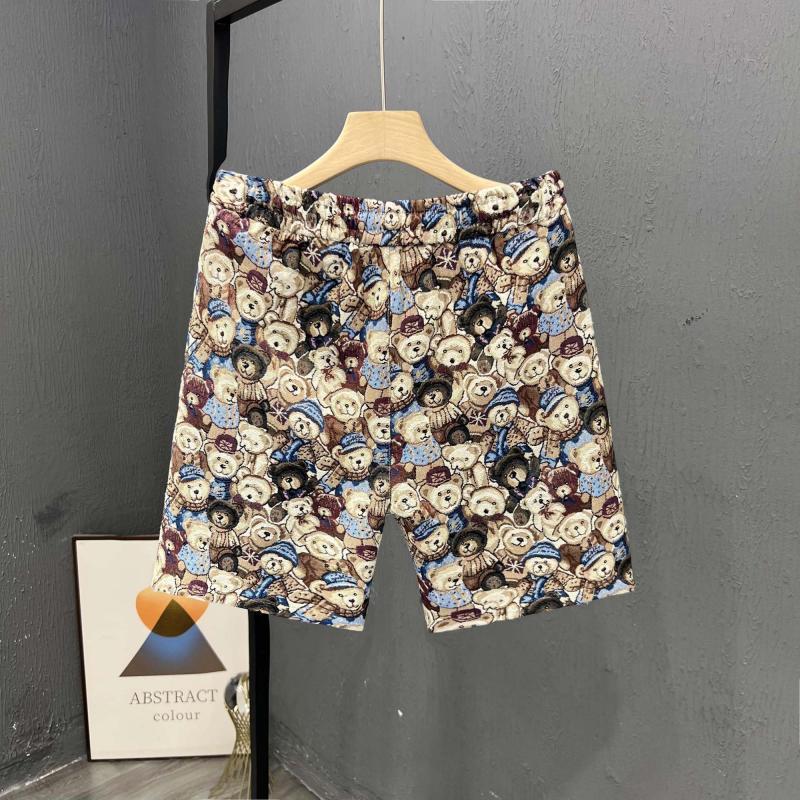 Men's Summer Casual Shorts With Bear Print, 5-Inch Inseam Lightweight Athletic Beach Shorts For Lounge And Outdoor_viptrois.com