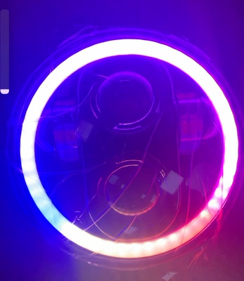 Ön faralar Harley Motorcycle Light Modified - 575inch-motorcycle-rgb-symphony-4-bead-headlight-regular-round-wire-control