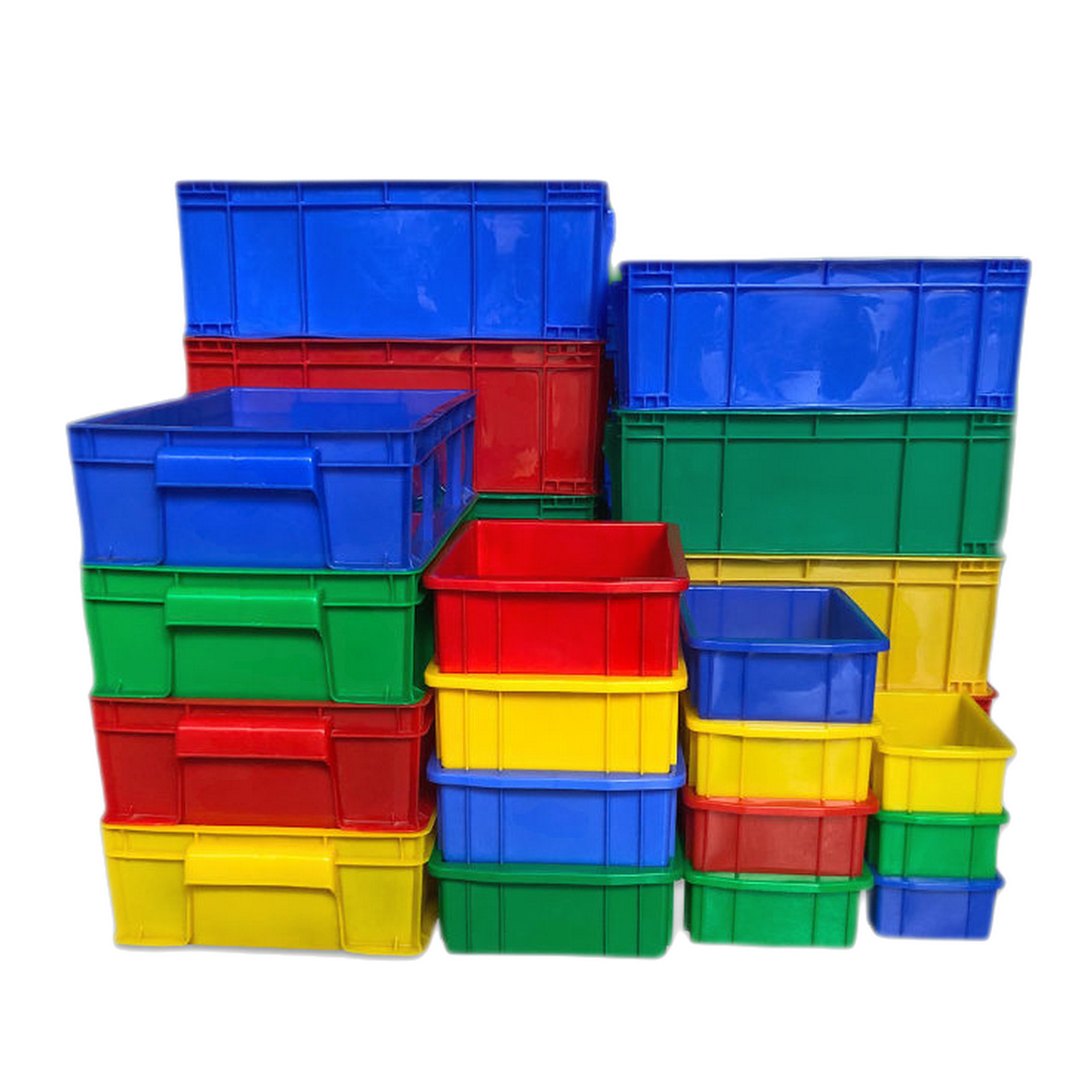 带盖塑料周转箱物料收纳框五金电子零件箱仓储货架塑胶箱物流箱