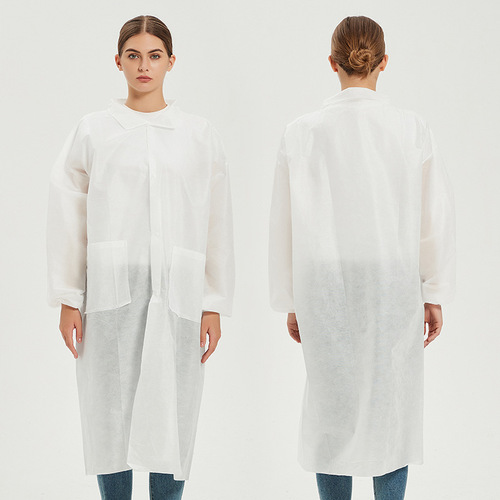 Disposable dust-proof workwear non-woven protective lab coat white coat food plant visit cleanroom suit