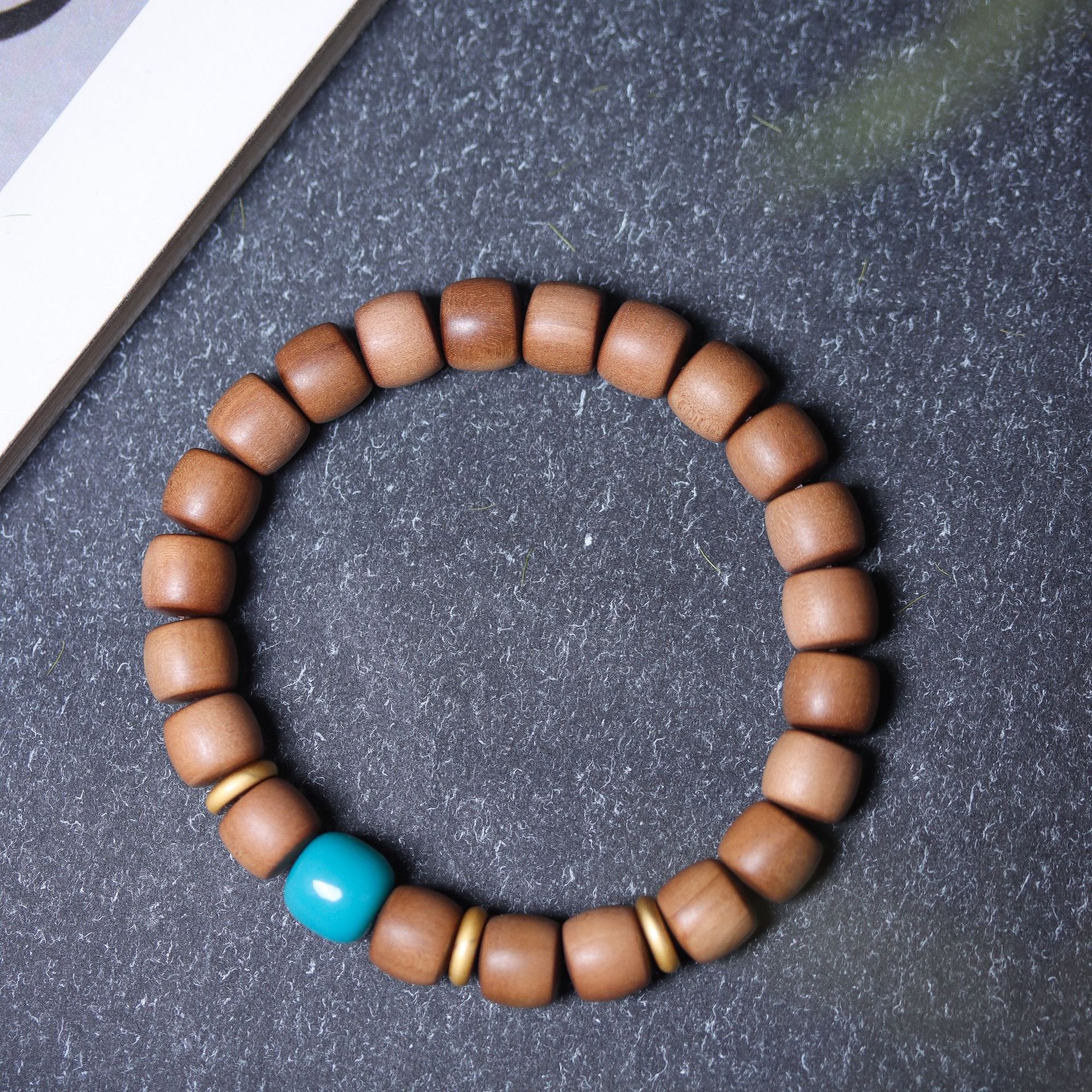 Wooden genuine agate incense bracelet sandalwood for men and women…