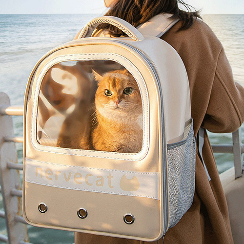 Large Capacity Space Capsule Outdoor Cat Bag Portable Breathable Pet Dual Shoulder Bag Pet Supplies Cat Bag
