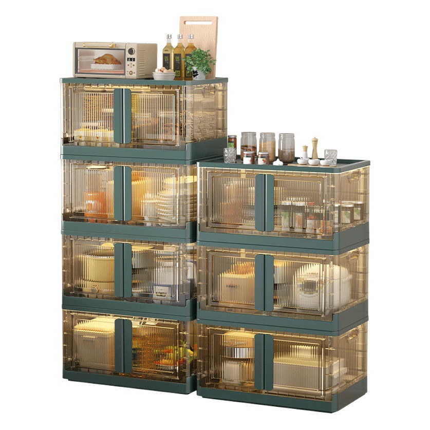 Instalación gratuita transfronteriza de gabinetes de almacenamiento al aire libre de múltiples capas de una pieza de cocina por lotes casillero de almacenamiento de bocadillos caja de almacenamiento plegable de ropa