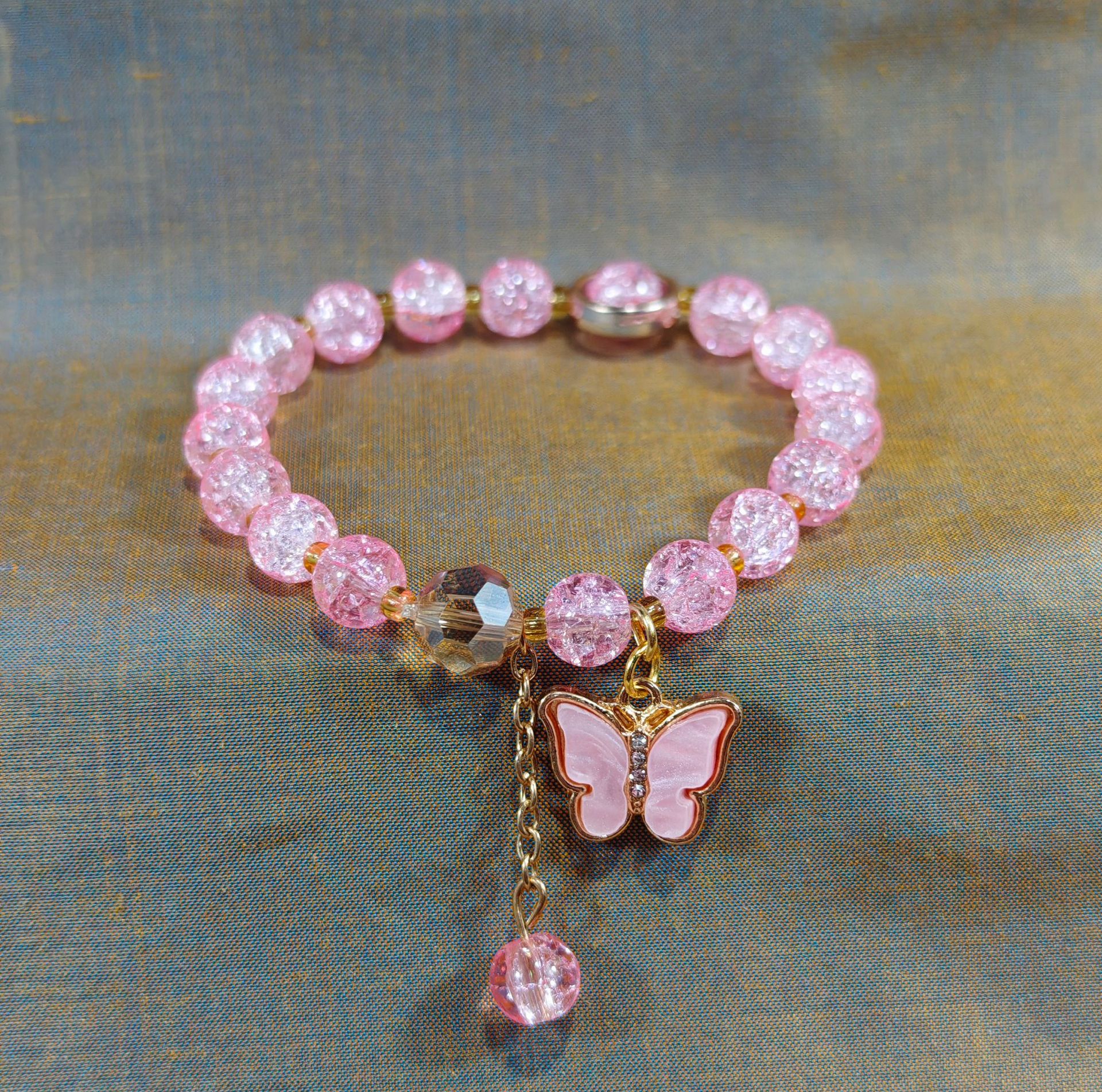 Las celebridades de Internet retro transfronterizas suelen ser todo-fósforo pulsera elástica de estilo ins simple pulsera de moda de lujo ligero, joyería de temperamento