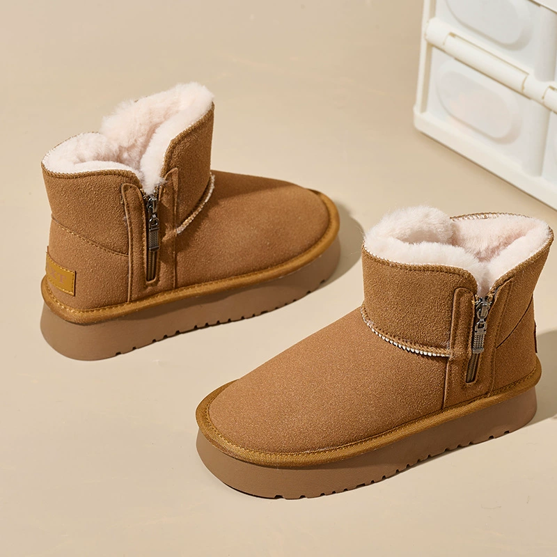 Спотовые зимние новые теплые снежные сапоги женские толстые наружные хлопчатобумажные туфли женские наружные бархатные модные повседневные женские сапоги