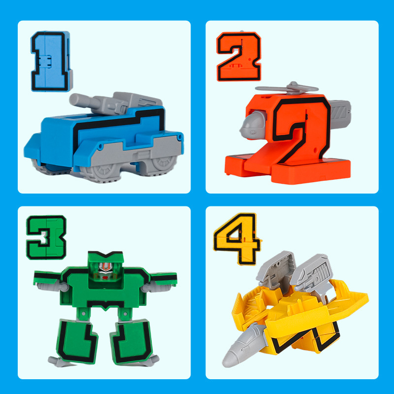 Children's digital toys Digital transformer robot Kong can be assembled fit suit puzzle boy birthday gift