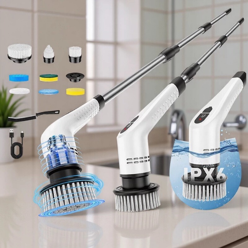 New Electric Cleaning Brush with Extended Telescopic Handle, Multifunctional Brush Cleaning Tool for Household Floor and Kitchen Cleaning New Electric Cleaning Brush with Extended Telescopic Handle, Multifunctional Brush Cleaning Tool for Household Floor and Kitchen Cleaning
