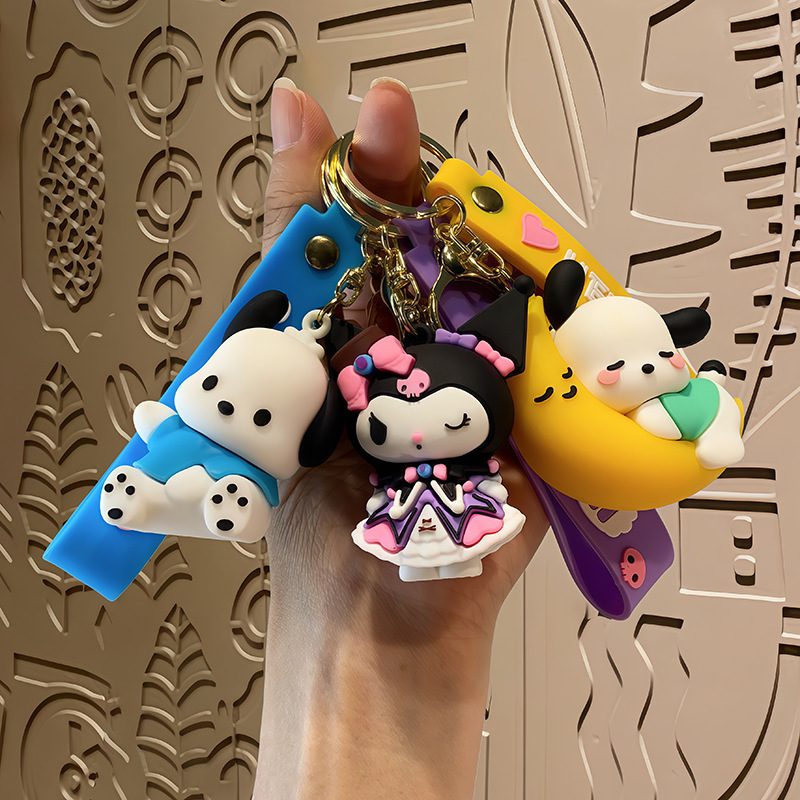 Cartoon Cute Sanrio Doll Keychain Pendant Creative Bag Decoration Soft Rubber Keychain Small Gift Cartoon Cute Sanrio Doll Keychain Pendant Creative Bag Decoration Soft Rubber Keychain Small Gift