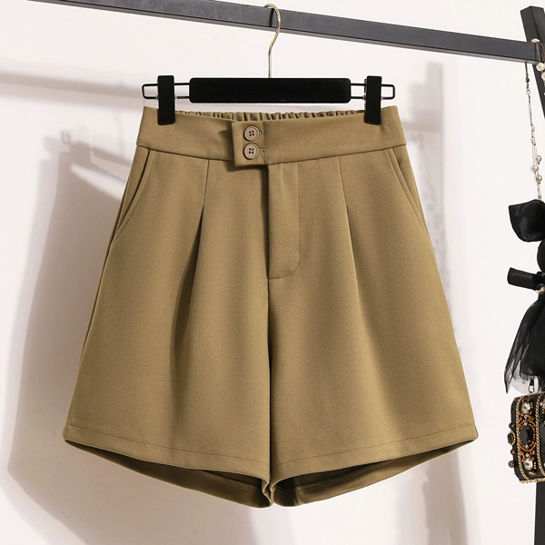 Khaki small design trousers, for pear shaped body, 2023, slim fit, internet celebrity, trend of season