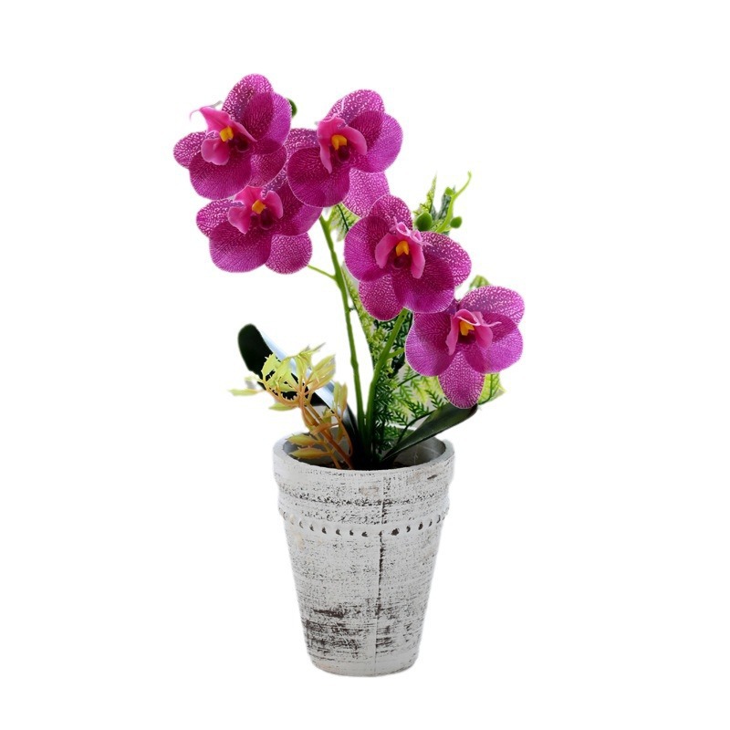 Flores falsas dos pinzas sensación de orquídea mariposa pequeña simulación de bonsai decoración de flores interiores adornos flores artificiales simulación de maceta image 6