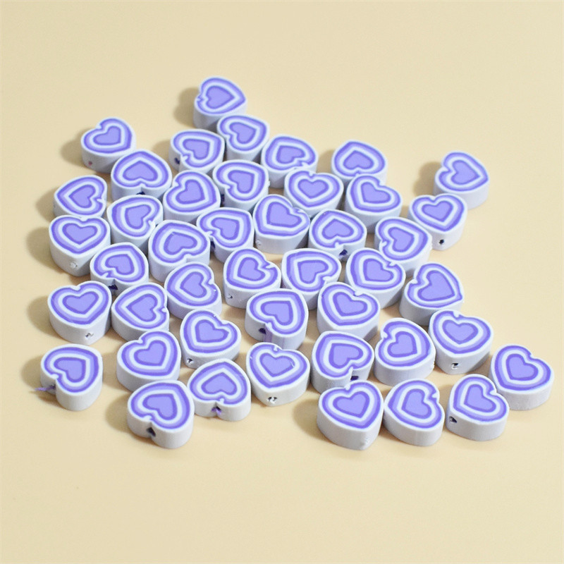 100 PCS/Package Soft Clay Heart Shape Beads display picture 3