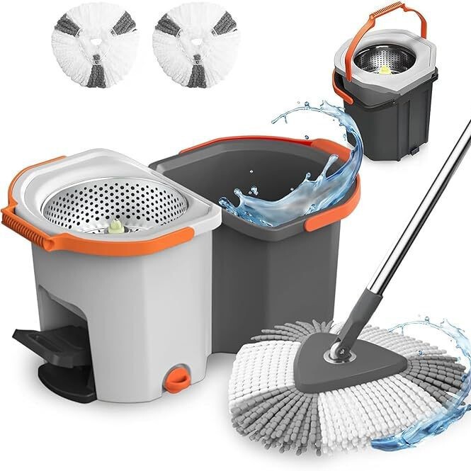 2025 New Pedal Split Bucket Mop Folding Bucket Split Bucket with Foot Pedal Separate Bucket Rotating Mop Mop