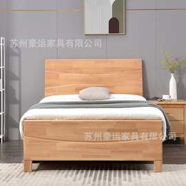 现代简约1.2 1.5米单位学校公司出租房宾馆单人床松木框架实木床