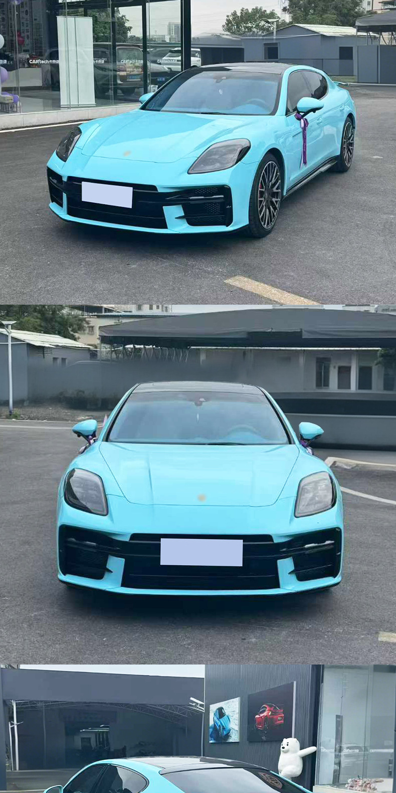 Suitable for Porsche Panamera 970 Upgrade to 976 Large Body Kit, Pp Material Front Bumper and Rear Bumper Large Body Kit
