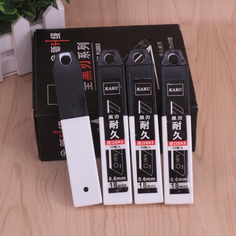 KAKC美工刀片大号18mm加厚06壁纸刀片裁纸刀墙纸美缝刀加厚黑刃刀