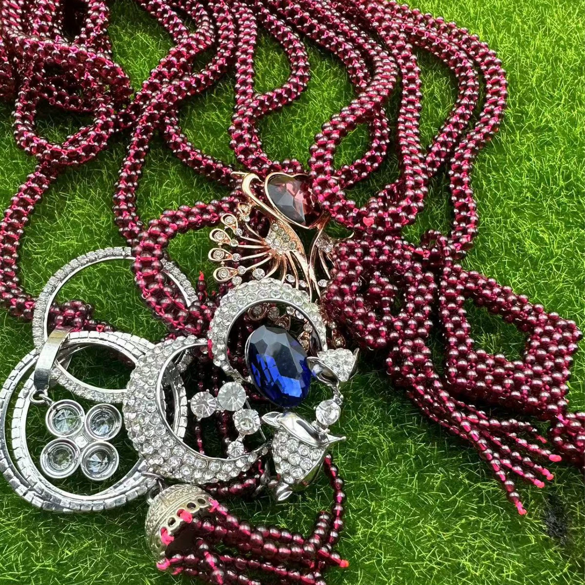 Оптовые бусины Дзи, подвески-цепочки из натурального граната, буддийские бусины, полуфабрикаты для украшений Бодхи, случайная доставка подвесок.