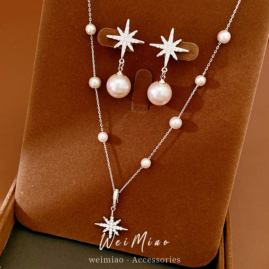 Collar de perlas de zircon con cuentas, collar de perlas de lujo ligero, collar de perlas de nicho, conjunto de joyas de alta calidad, temperamento exquisito y versátil