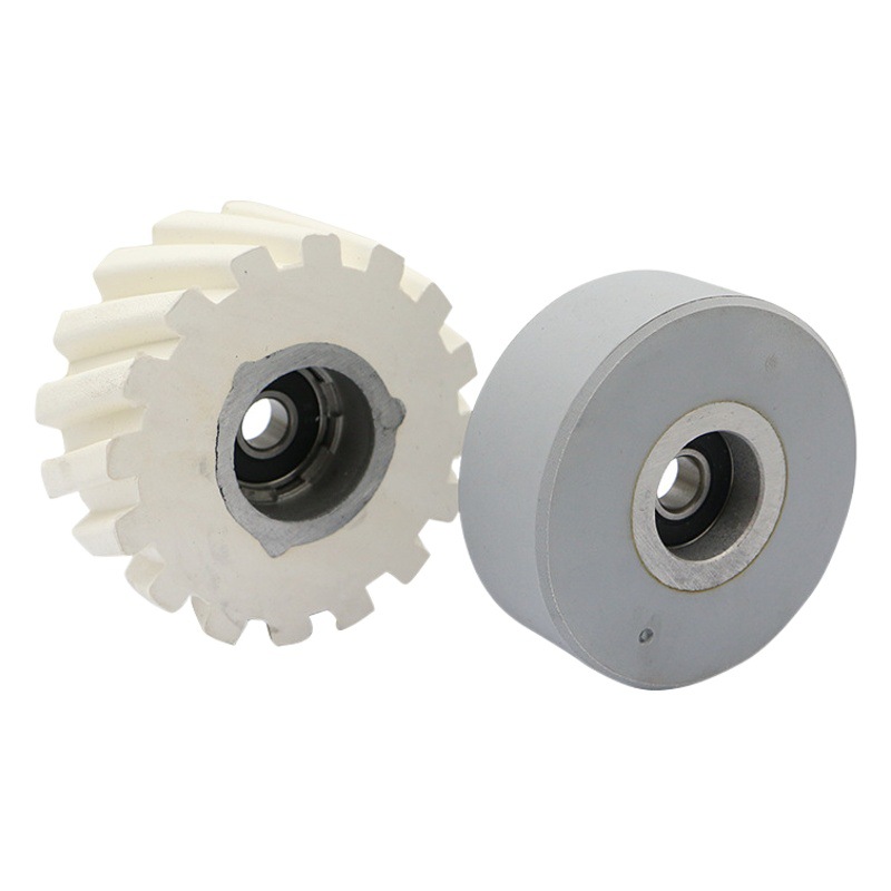 Nanxing Jidong accesorios automáticos de la máquina del lacre del borde que transportan la rueda de goma de la rueda de alimentación del rodillo plano recto de la tela blanca