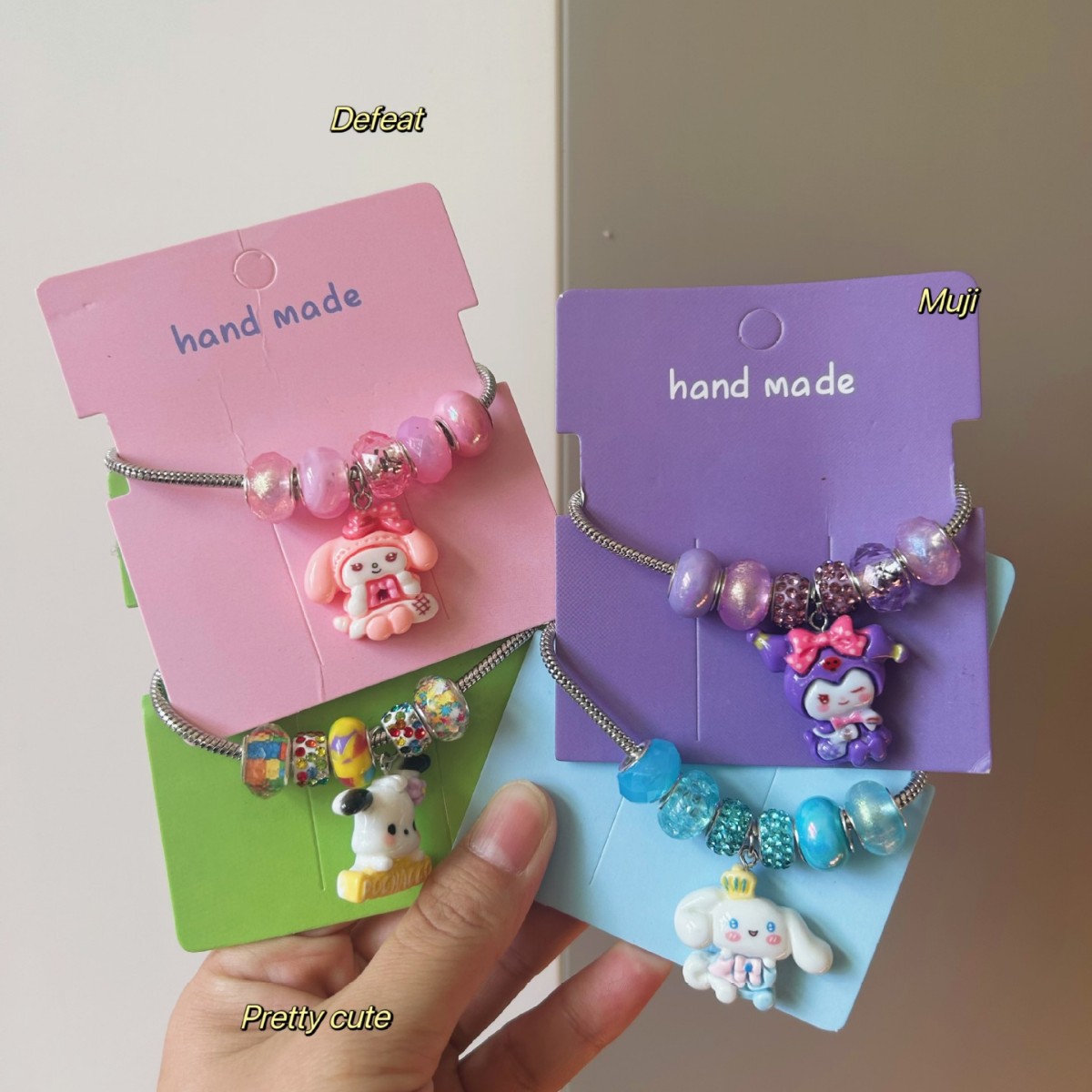 Caricatura infantil Kuro jade pulsera arroz pulsera niña niña amor hermoso vestido colgante pulsera