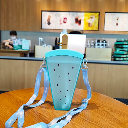 Yafeiqi Creative Watermelon Plastic Straw Water Cup Strap Juice Cup Ice Cream Student Water Cup Gift Cup Wholesale
