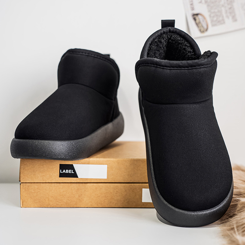 Stivali corti in pelle di pecora da uomo, foderati in pile, autunno inverno 2025, scarpe in cotone_voghion.com