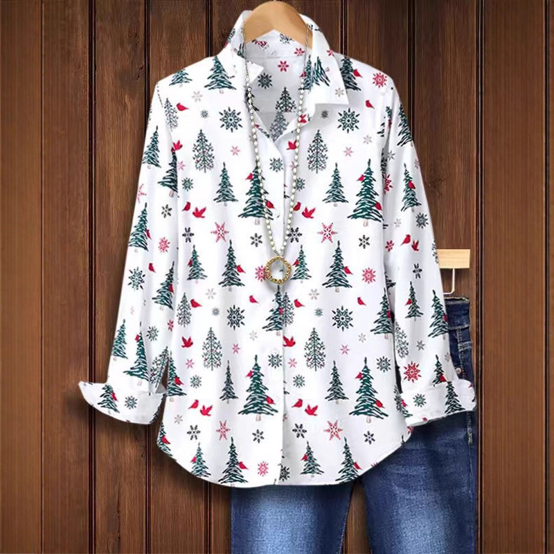 跨境亚马逊2025早春衬衫女小众时尚宽松百搭显瘦中长款衬衣开衫