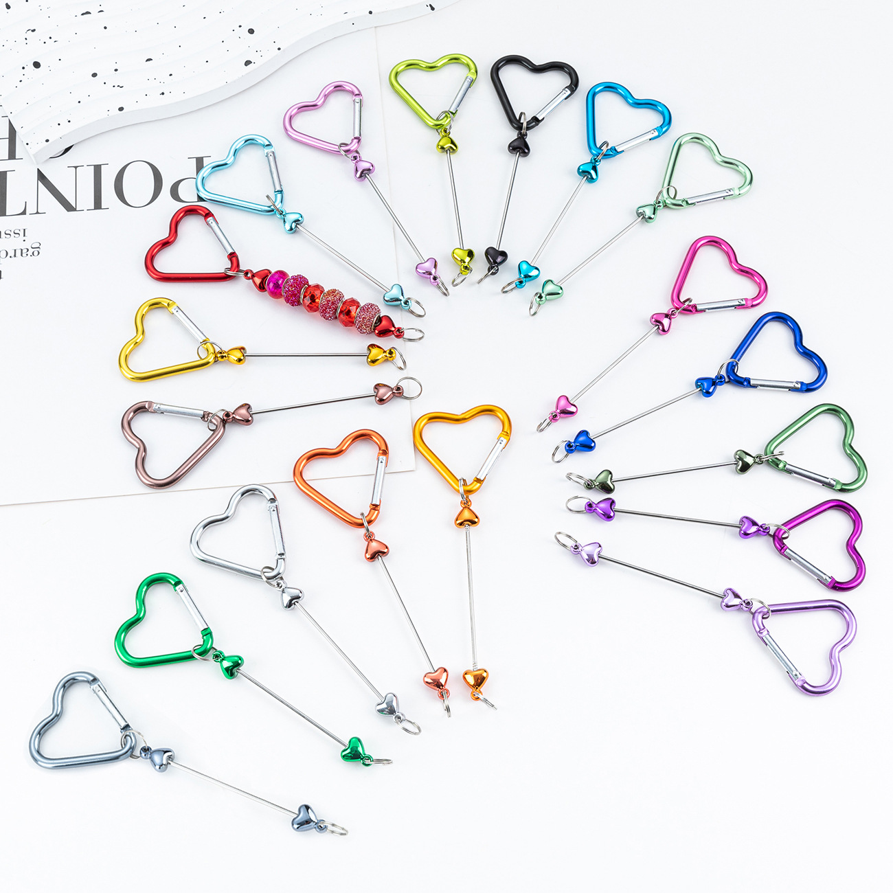 Spot bride love con cuentas mosquetón multifuncional para exteriores botella de agua mochila mosquetón gancho de metal llavero