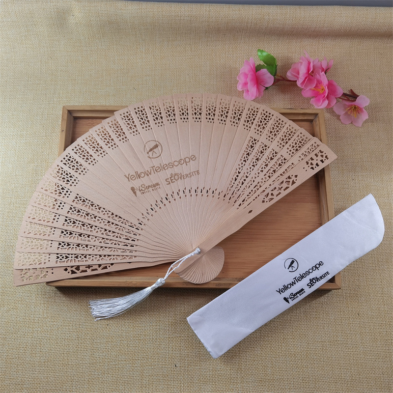 Ventilador de madera de 8 pulgadas de color primario, ventilador de madera de incienso birmano, ventilador de madera de incienso, ventilador de madera tallado, ventilador de boda personalizado